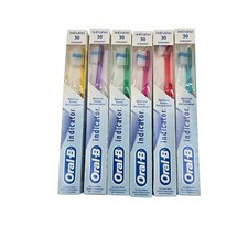 Oral-B Indicator 30 Straight Soft Toothbrush Lot 6 Multicolor Vintage 1996