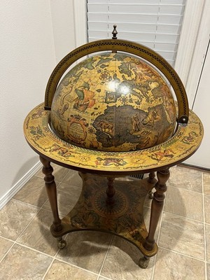 Vintage Italian Floor-Standing Globe Bar Cabinet - 1578 Old World