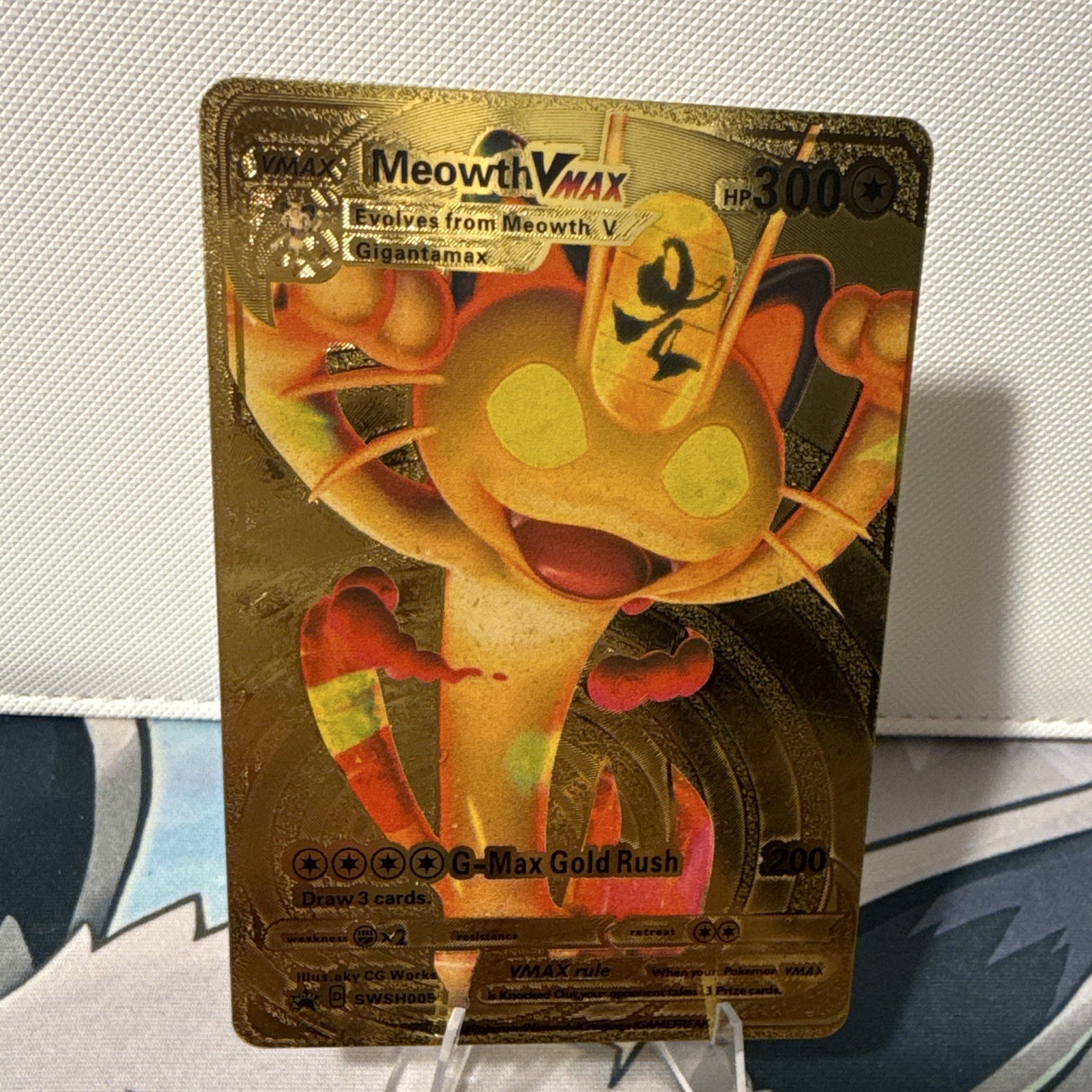 Meowth VMAX SWSH005 SWSH: Sword & Shield Promo Cards Holo FAN ART