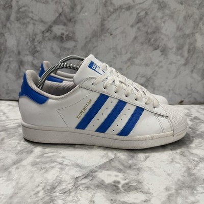 Adidas Superstars Sneakers Mens 8 White Leather Low Athletic Casual Lifestyle