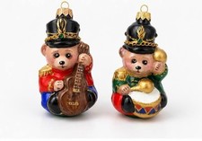 Nutcracker Teddy Bear Christmas Ornaments Set of 2 Holiday Tree Decor Gift
