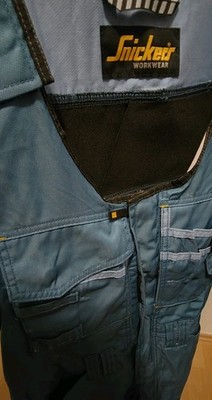 Snickers 0312 Craftsmen One-Piece Trousers- M - DuraTwill Blue Black Size 48 