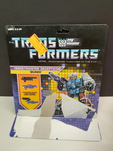 Quake Cardback 1987 Vintage Hasbro G1 Transformers Cardback Authentic