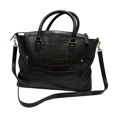 Talbots Crocodile Leather Shoulder/crossbody Bag Black 