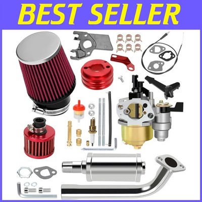 Upgraded 212cc Carburetor Muffler for Mini Bikes