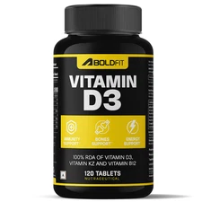 Boldfit Vitamin D3 K2 Tablets for Bone & Heart Health & General Wellness 120N