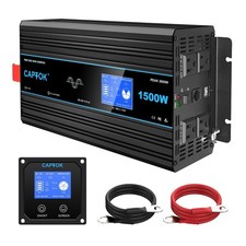 1500W Pure Sine Wave Inverter DC 12V AC 120V Double LCD Screen Remote Control...