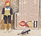 Complete Really Nice Vintage 1983 GI Joe Scarlett v1.5 Swivel Arm Filecard