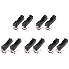 10 Pcs Black 18650 Flat Tip Batteries Battery Holder Case W Wire Leads V7M14491