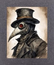 STEAMPUNK PLAGUE DOCTOR - RAVEN - FRAMED PICTURE OR A4 PRINT 169-B OTHERS LISTED