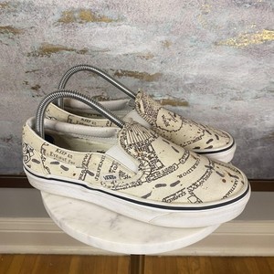 Vans Classic Slip-On Shoes Mens Size 7 Beige Harry Potter Marauders Map Sneakers Vans x Harry Potter Slip On Marauder main image 4