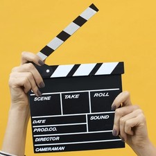 Movie Film Clap Board 20X20cm Dry Erase Black Wooden Clapper Board For Dire TO