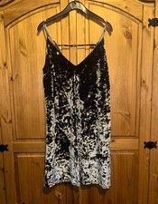 River Island Blue Crushed Velvet Dress Size 8