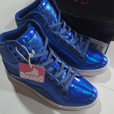 Pastry Girls Blue Glitter High Top Lace-Up Sneakers US 3 UK 2 EU 34