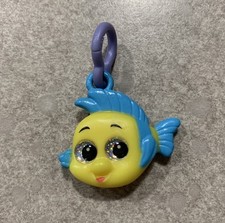 Disney Little Mermaid Flounder Plastic Charm Bag Clip Glitter Eyes