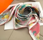 Sally Boutique 18 Momme Twill Silk Wrap Scarf Travel Print Double Face Shawl 35"