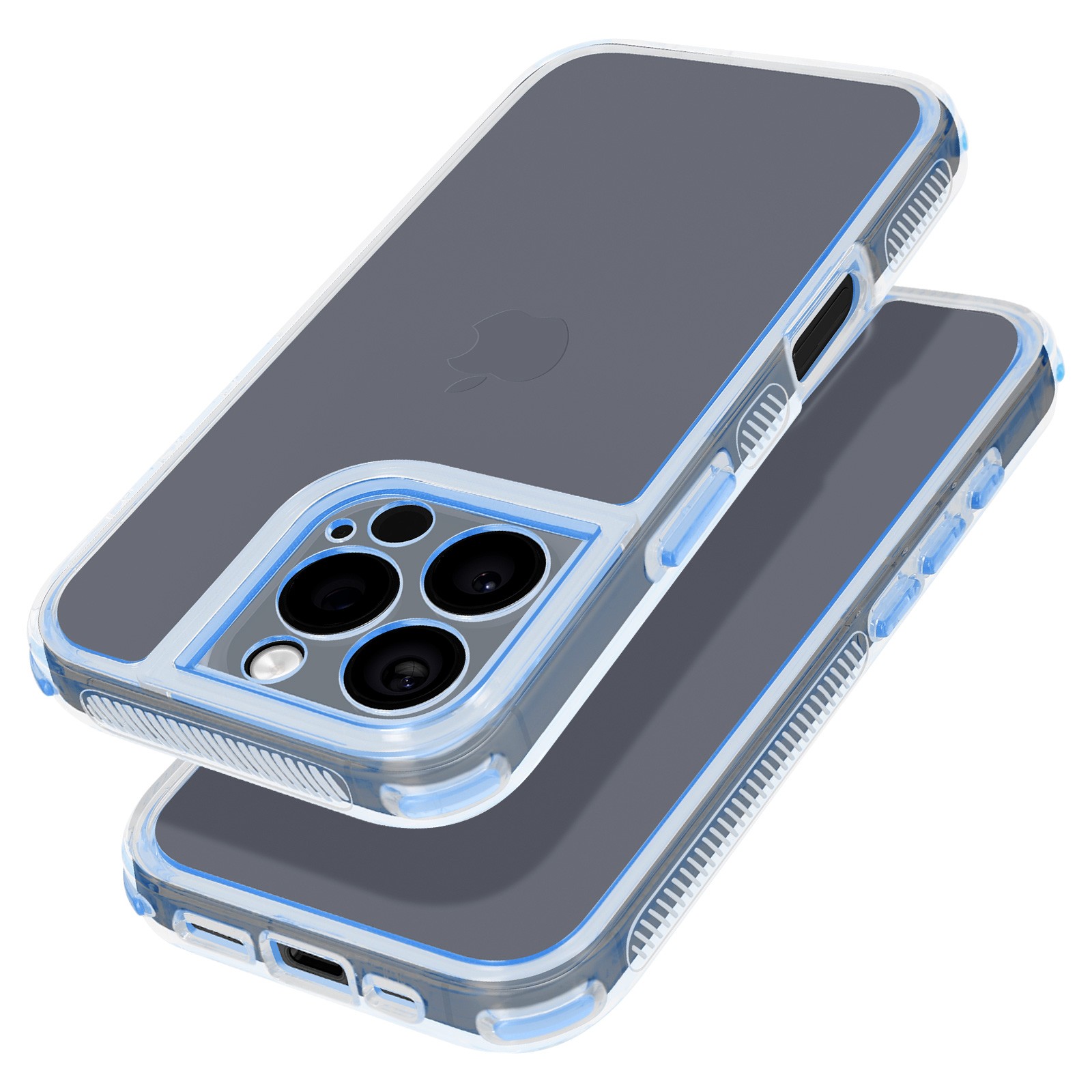 Coque design iPhone 16 Pro Max Avizar finition pare-chocs bleu clair