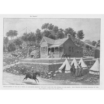 BURENKRIEG General Sir G. White's HQ at Ladysmith - Antique Print 1900