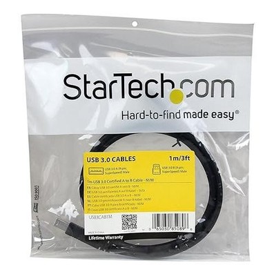 NEW StarTech.com 1m Certified SuperSpeed USB 3.0 A to B Cable - M/M