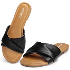 ATHMILE Sandals Women Dressy Summer Flat Comfortable Fashion Beach Cute Ladie...
