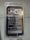 Johnson Matthey 1 ounce 0.999 Fine Silver Bar w/ serial number