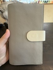 A5 Slim Genuine Leather Ring Planner   Gray &...