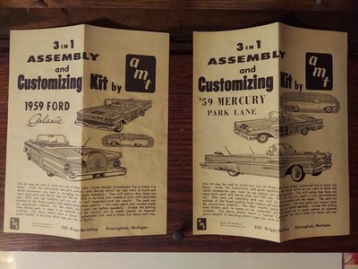AMT 3 In 1 SMP 1959 Ford Galaxie & 1959 Merc Park Lane Model (Instructions Only)