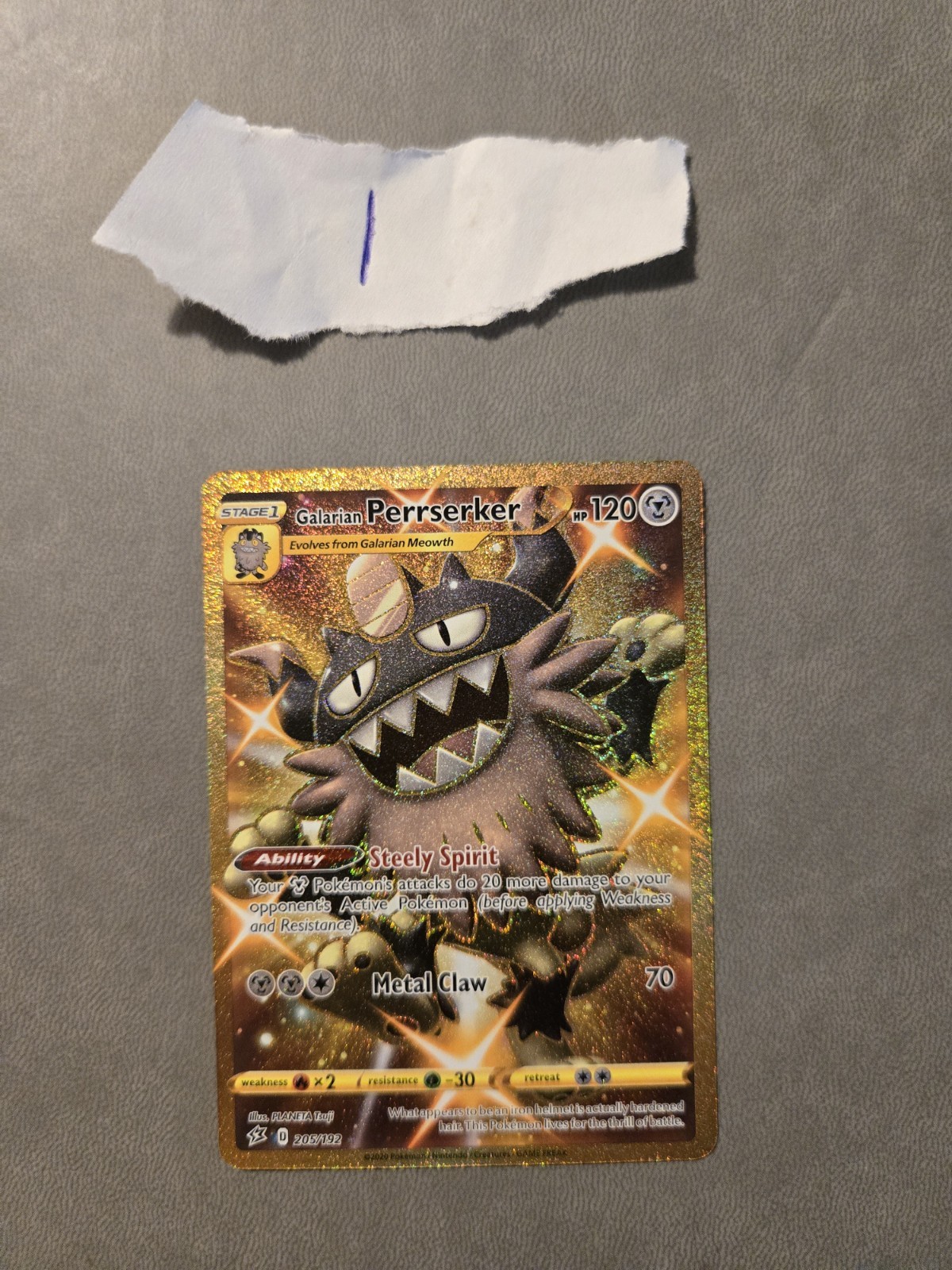 Galarian Perrserker 205/192 Rebel Clash Holo NM