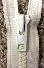 YKK Vislon 144" 12 feet White Molded Plastic Separating Zipper
