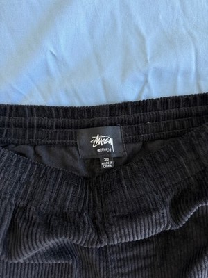 STUSSY AU Wide Wale Cord Beach Shorts Corduroy-Black, Size: 28, 30