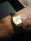 Vintage Mens Gold Seiko W/Origional KREISLER Leather Band & Super Clean Crystal