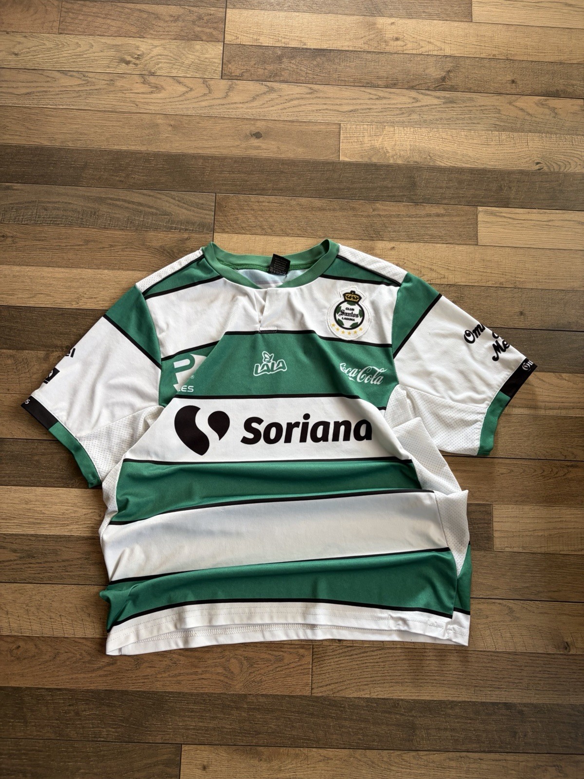 Santos Laguna Mexico Green and White Soccer Jersey Size Small Men's