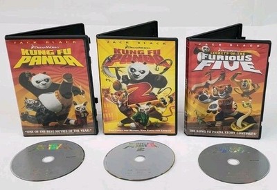 Kung Fu Panda DVD Lot x 3 - 1, 2, & Secrets of Furious Five DreamWorks TESTED