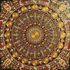 24” x 24”  Golden Earth Tones Mandala Canvas ASO JaDeL Rocks YouTube - By JaDeL