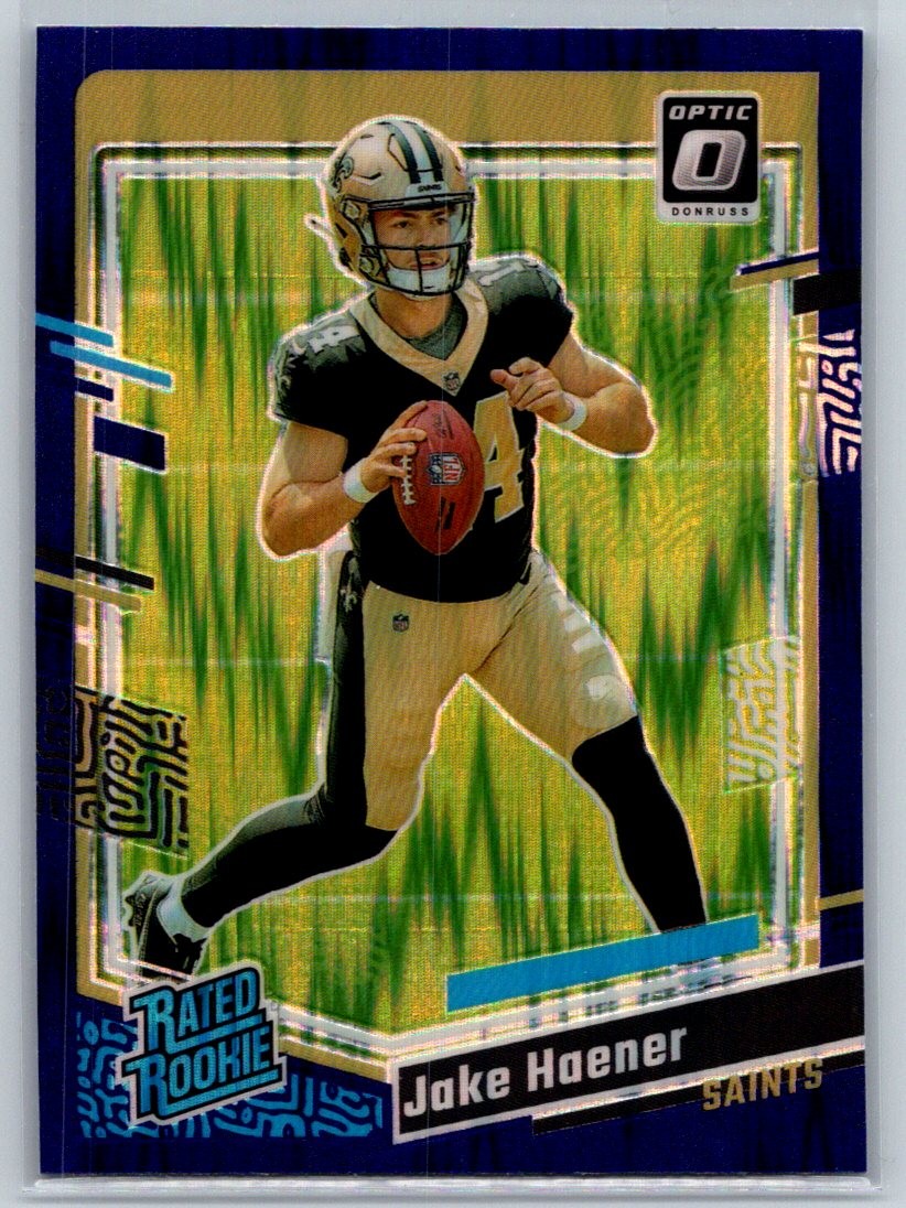2023 Donruss Optic #277 Jake Haener Purple Shock