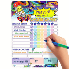 Magnetic Chore Chart for Kids 9x12  Dry Erase Chore Chart Magnetic  Weekly