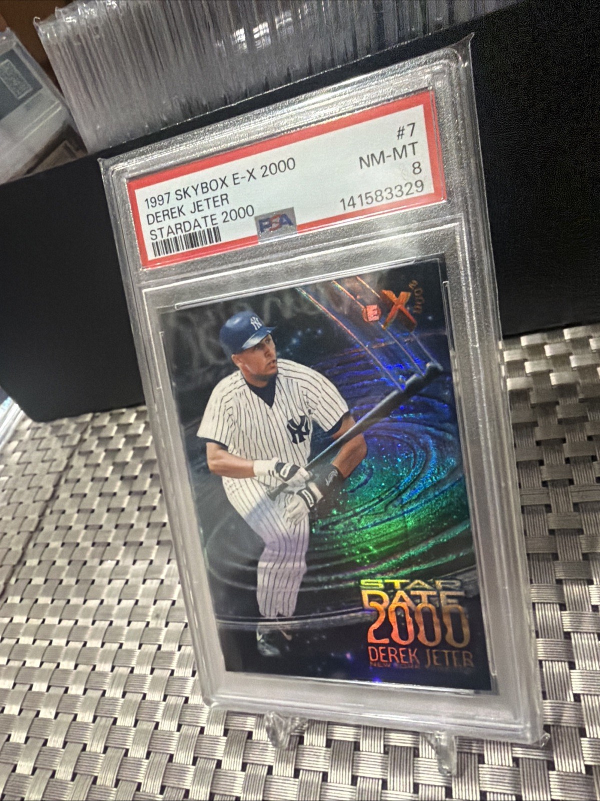1997 Skybox E-x2000 - Star Date 2000 Derek Jeter #7 PSA 8 FRESH SLAB CAPTIAN view 2