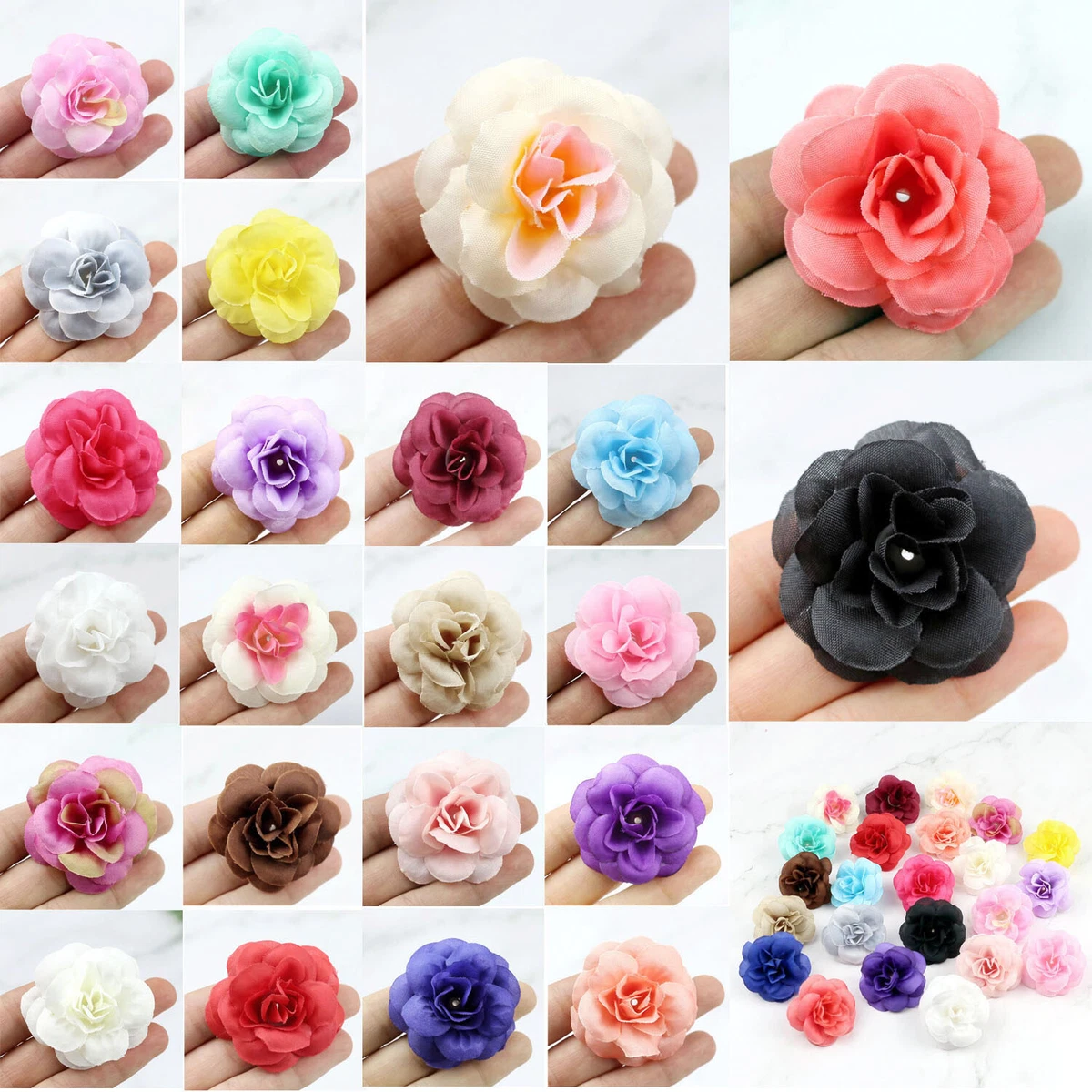 10/20P Artificial Silk Flower Head Tiny Rose For DIY Crafts Bouquet Crown  Decor