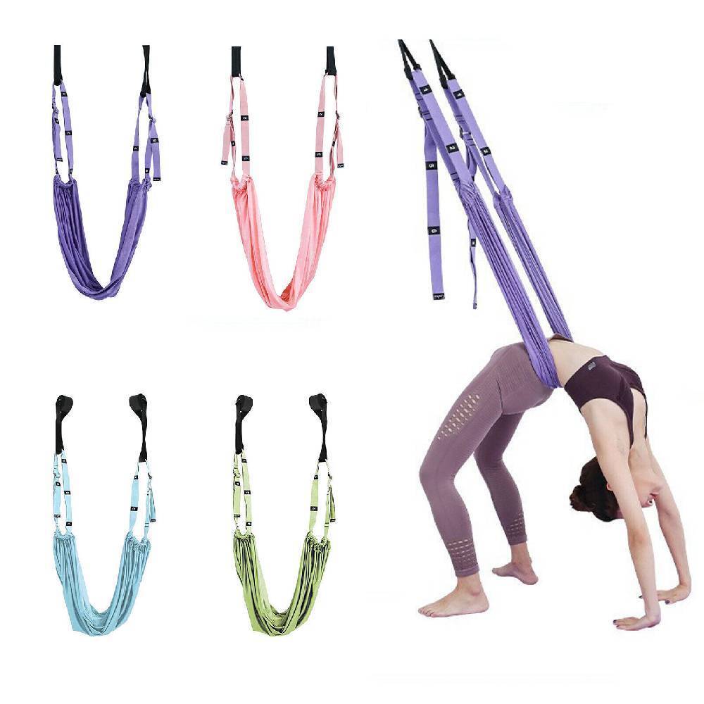 Adjustable Aerial Yoga Strap Hammock Swing Stretching Anti-gravity  Inversion Exercises Multilayer Belt Yoga Flexibility Trainer