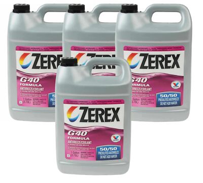 Valvoline Zerex Coolant Antifreeze 4 Gallons Pink G40 Prediluted 4 x 1 Gallon