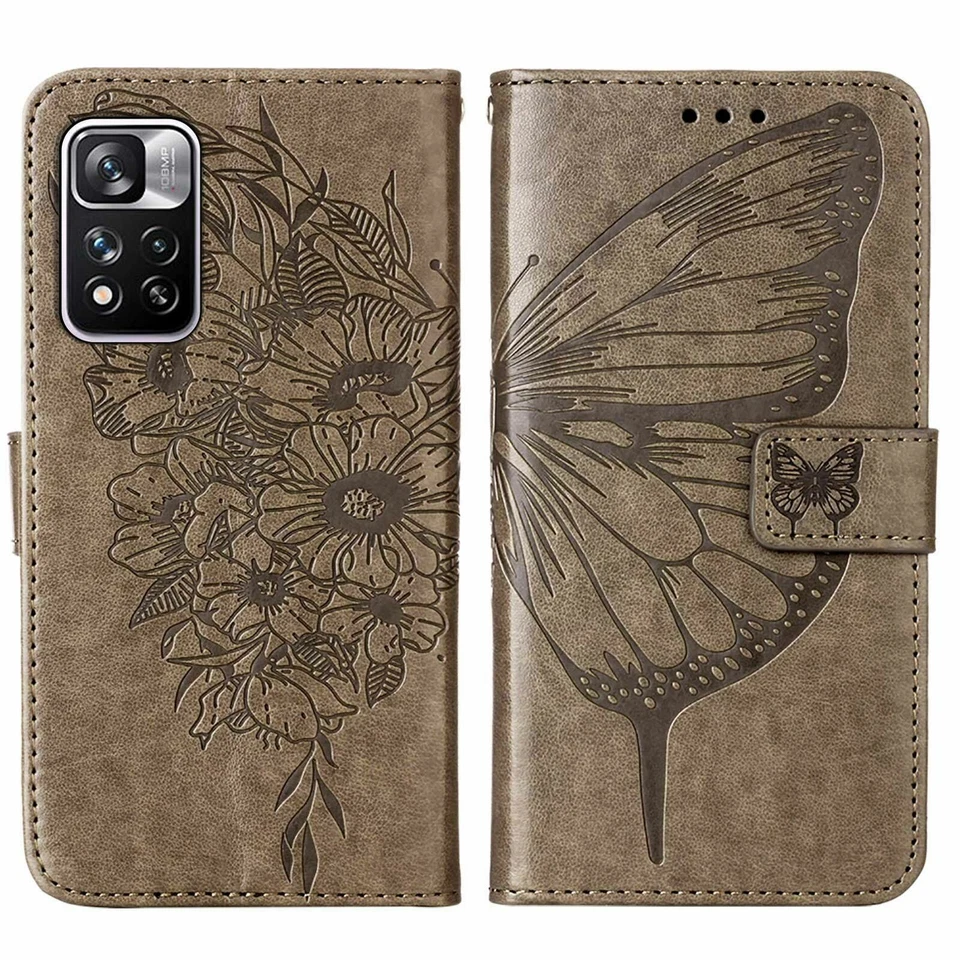 NEW Butterfly Leather Wallet Stand Card Phone Case SKIN Cover  - Image 3 of 4