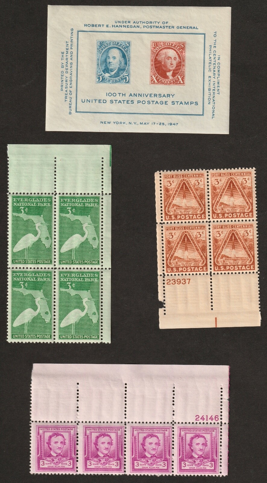 194749 MNH US Stamp Blocks Sc 948 952 976 986, Philatelic Bliss