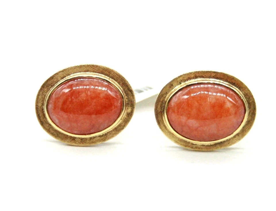 14K желтое золото недвижимости винтажный мексиканский опал мужские запонки 13,6 г 21 мм x 17 мм - Изображение 3 из 4