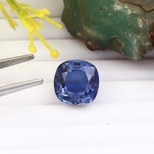 AAA Quality Natural Ceylon Blue Sapphire Loose Cushion Gemstone Cut 11x11 MM