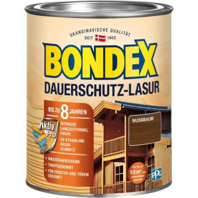 BONDEX Dauerschutz-Lasur 0,75 L Wetterschutz Nussbaum Holzschutz