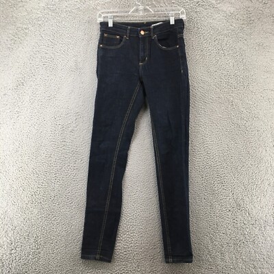 Zara Slim Fit Skinny Jeans Womens Blue Dark Wash Denim Mid