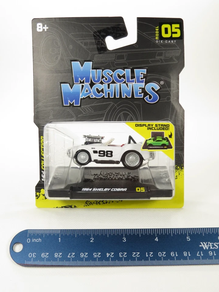 Muscle Machines 1:64 Die Cast Lot 64 Cobra, 66 GT40, 41 Willys, 49 Merc, 70 Olds - Image 2 of 4