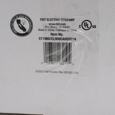 (4-Pk) Feit Straight Filament Clear Glass E26 Vintage Edison LED Light Bulb