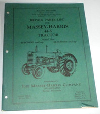 Massey Harris Mh 44-6 Tractor Parts Catalog Manual Book Original! 690 019 M3