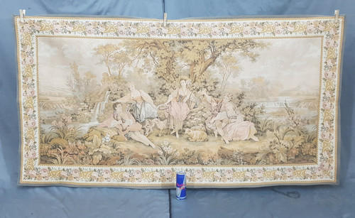 Vintage French Beautiful Romantic Couples Scene Wall Hanging Tapestry 177x94 cm